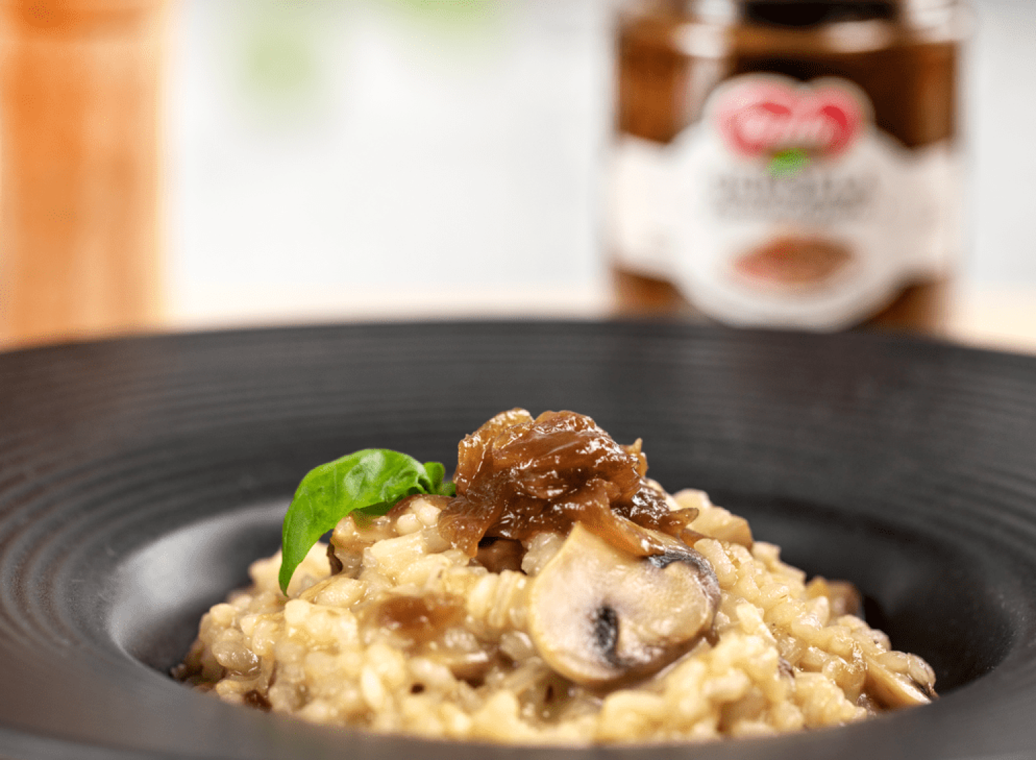 Receta de risotto con champiñones y Cebolla Caramelizada