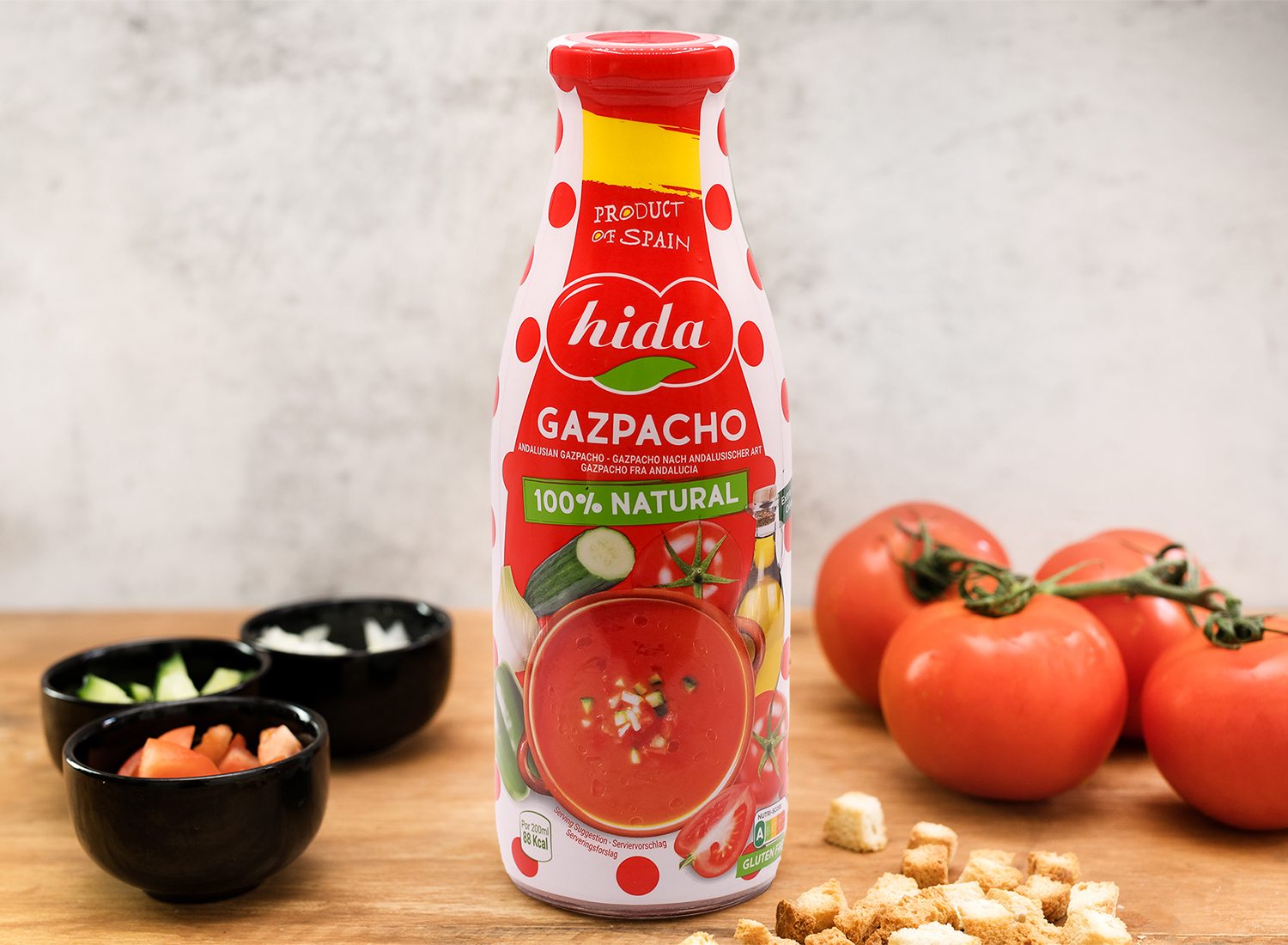 Gazpacho 100% natural de Hida Alimentación.