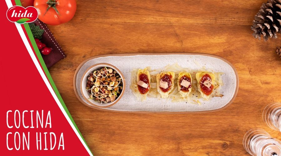 Receta-de-alcachofas-con-foie-y-tomate-caramelizado